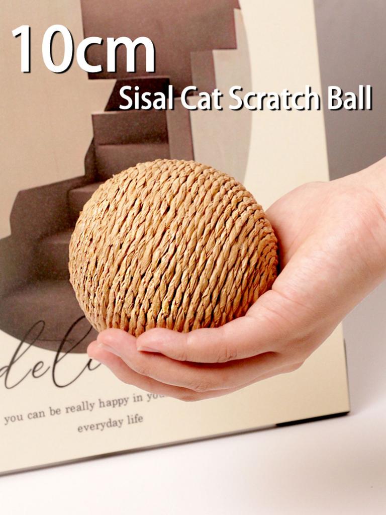 Interactive Sisal Scratch Ball for Cats, 8-10 Cm, for Cleaning Kittens Teeth, Anti-bite, Sound Toy, Pet Supplies
