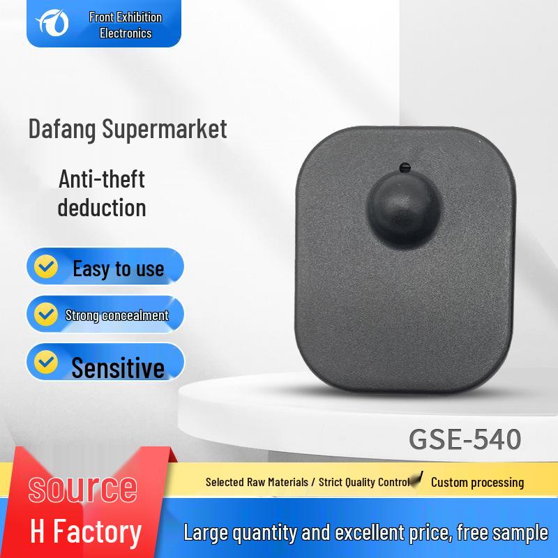 RF Black Clothing Supermarket Anti-theft Magnetic Tag for EAS Security 48*42mm