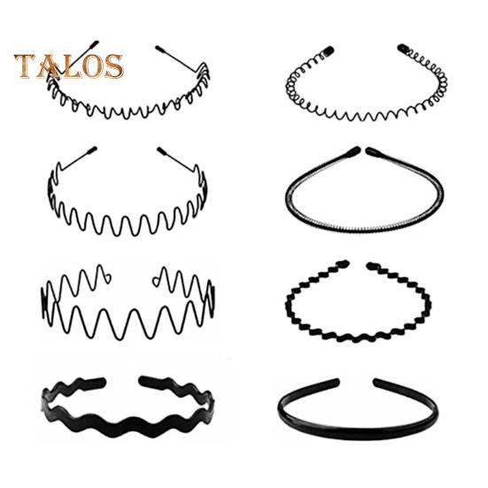 

5/8/10 шт. черные металлические повязки на голову унисекс весенние волнистые повязки на голову нескользящие спортивные обручи для волос для мужчин и женщин фитнес повседневная одежда 8pcs