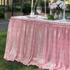 Table Cloth Polyester Rectangle Table Skirt Sparkle Party Wedding Christams Banquet Baby Shower Birthday Cake Table Decoration