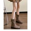 Internet celebrities with the same 2025 winter new matte suede sleeve artificial short plush round head popular shoes fashion boots women