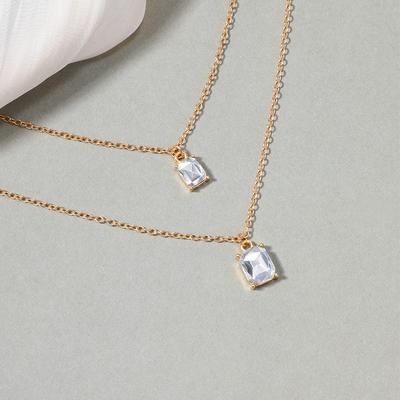 Gold-plated Necklace, New Crystal Pendant, Multi-layer Fashion Celebrity Street Shot Sweater Chain Women