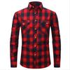 Herren S Slim Fit Flanell Karomuster Langarm Business Cardigan Hemd