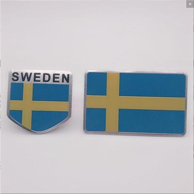 Swedish Flag Car Emblem Decal - Metal Decoration Sticker