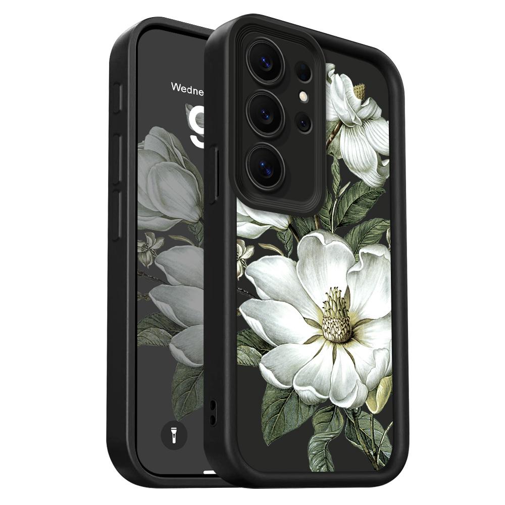 Magnolia Flower Phone Case For Samsung Galaxy S26 S25 S24 FE Plus Ultra 5G Staircase Soft Cover