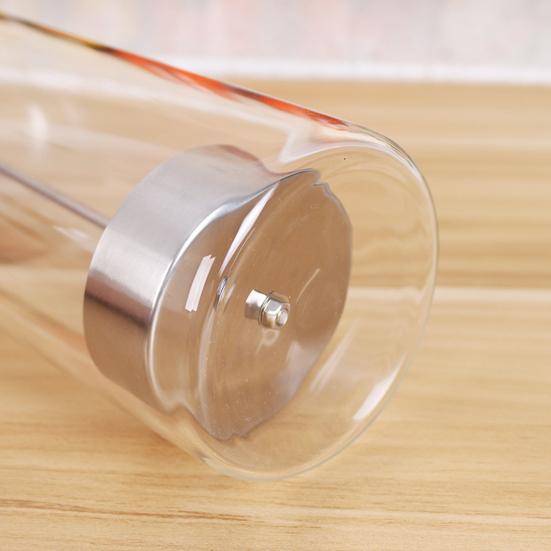 Opbevaringsspand til sugerør med låg i rustfrit stål Støvtæt krukke Glas Holdbar Fødevaregodkendt Sugerørsholder Organizer til Køkken Kontor