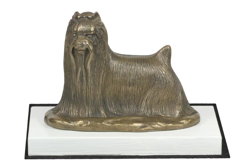 Yorkshire Terrier, York, Jork, Yorkie - Statuetka Psa, Figurka Na Białej Podstawie, Trofeum Na Wystawę Psów Marki Art-Dog