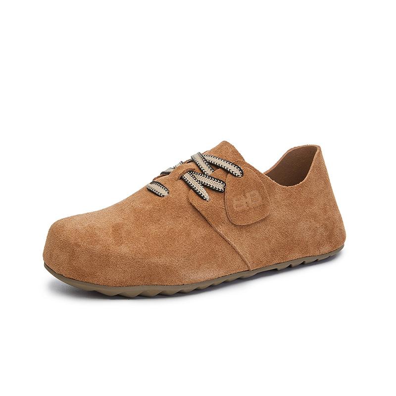 Leather Retro Single Shoes 2025 Spring New Big Head Ugly Cute Fashion Shoes Casual Versatile Women's Shoes Temperament White Shoes