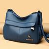Middle-Aged Mother Bag Multi-Layer Women's Bag PU Shoulder Bag Large Capacity Lightweight Crossbody Bag
