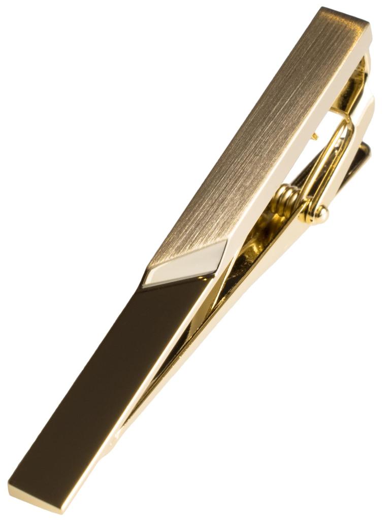 Tie Clip for Made in Crocodile Style [Tabarat] Men, Japan, Brass, Geometric, (Light Gold)