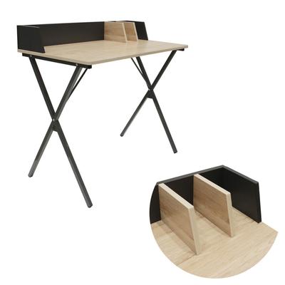 Brico DESK Black WITH COMPARTMENTS Metal Base and MDF