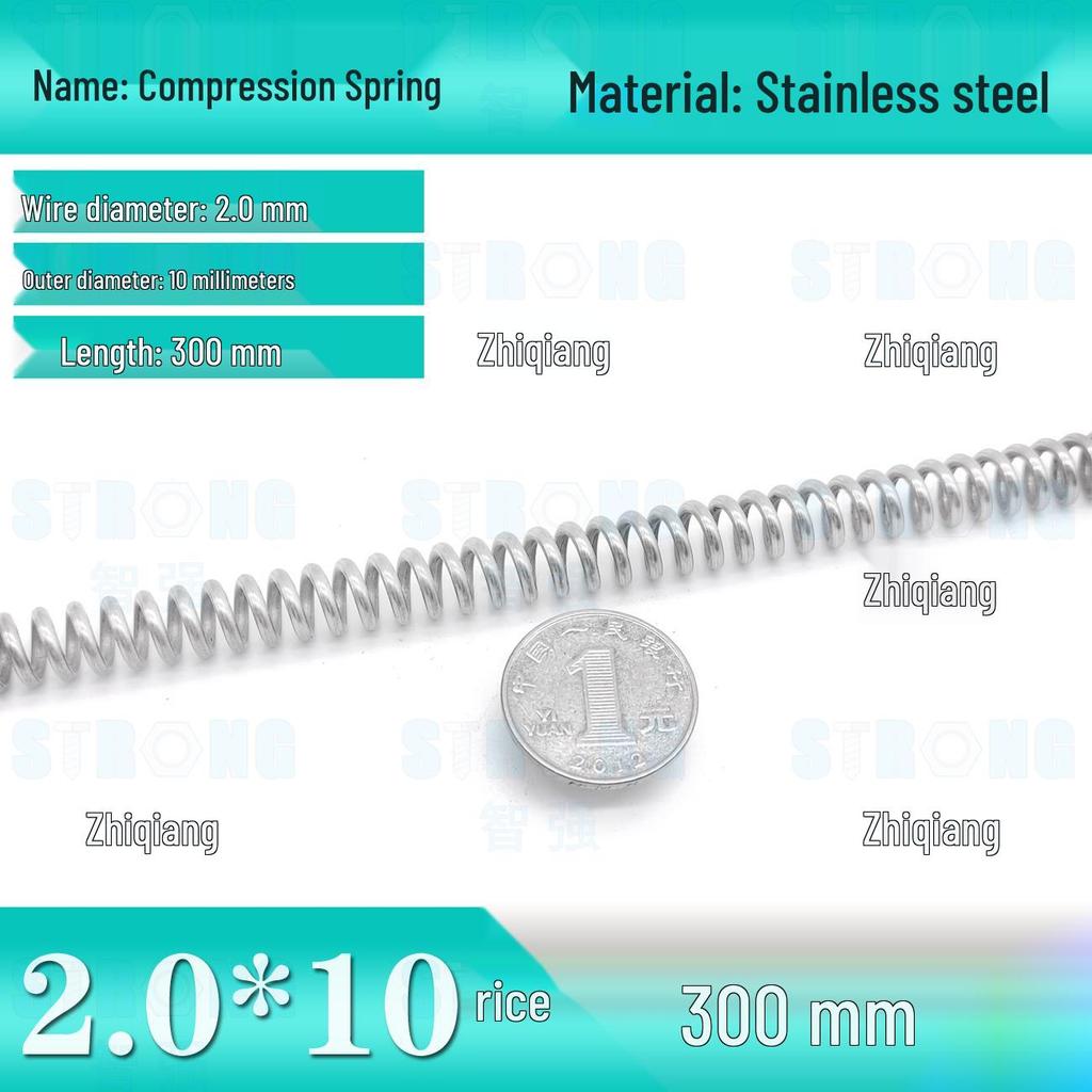 304 Stainless Steel Compression Spring – 300mm Long, High Elasticity, Shock Absorption, Customizable