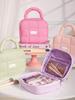 Candy Color Puff Handbag: Women's Large Capacity Makeup Storage Bag