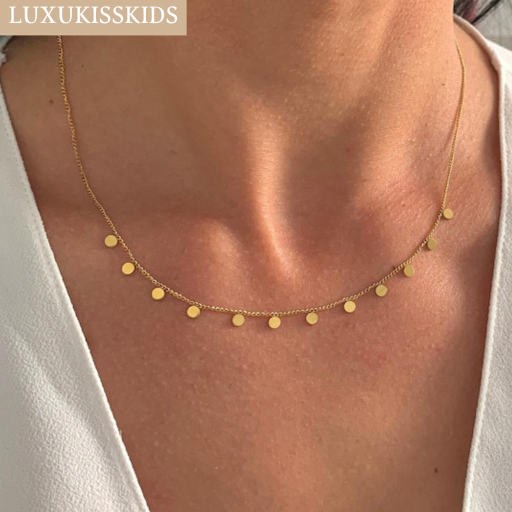 Woman Collier Golden Chains Necklaces Bohemia Star Heart Elegant Stainless Steel Jewelry Trendy