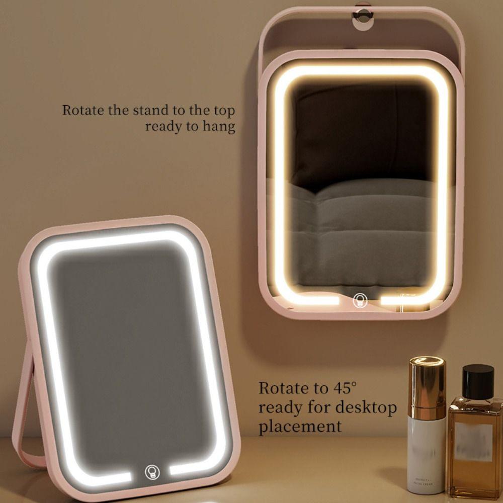 High Definition Rechargeable Makeup Mirror Touch Control Hanging Makeup Mirror Bedroom