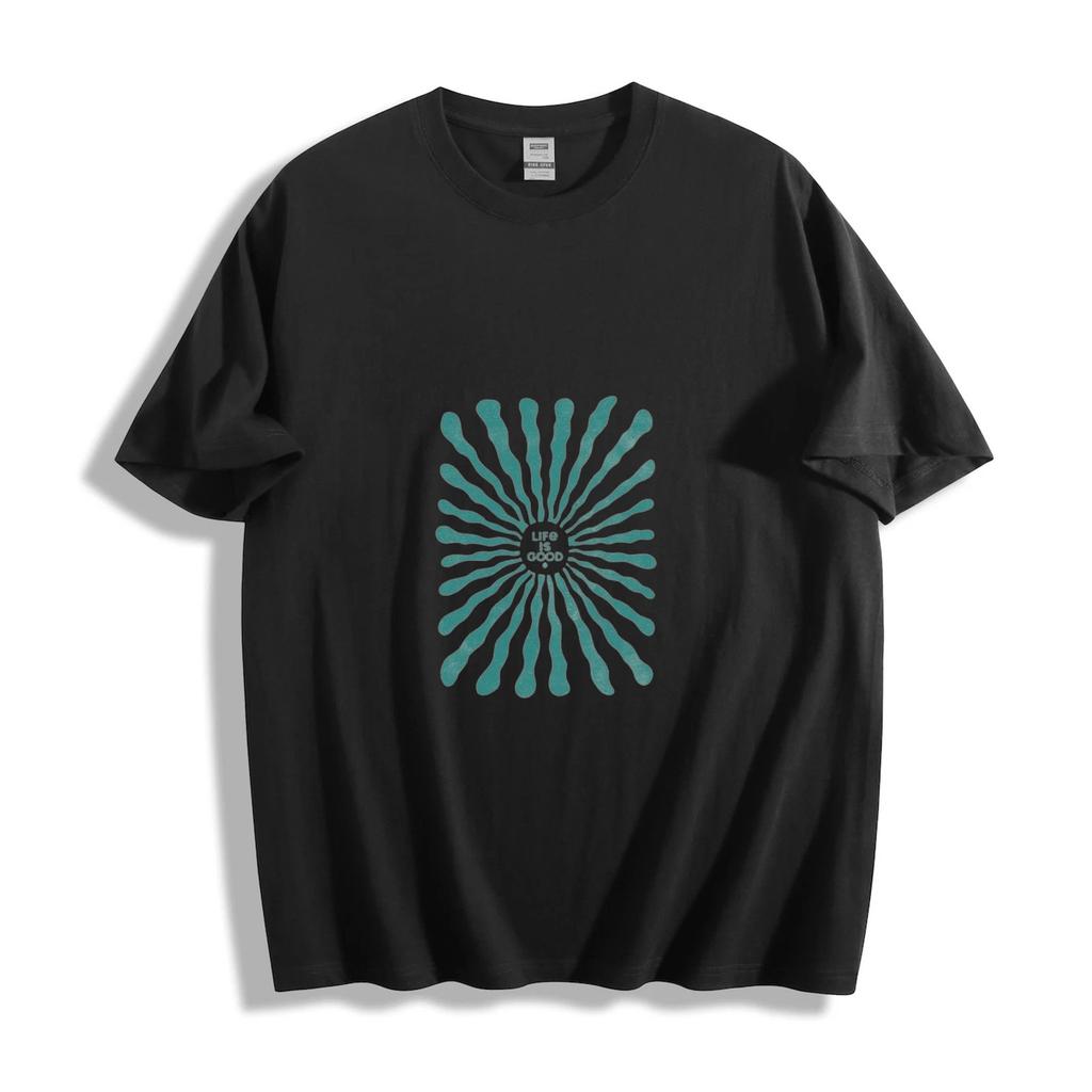 Retro Abstract Sunburst Graphic T-Shirt S-5XL Womens Cotton T-Shirt Funny Gift
