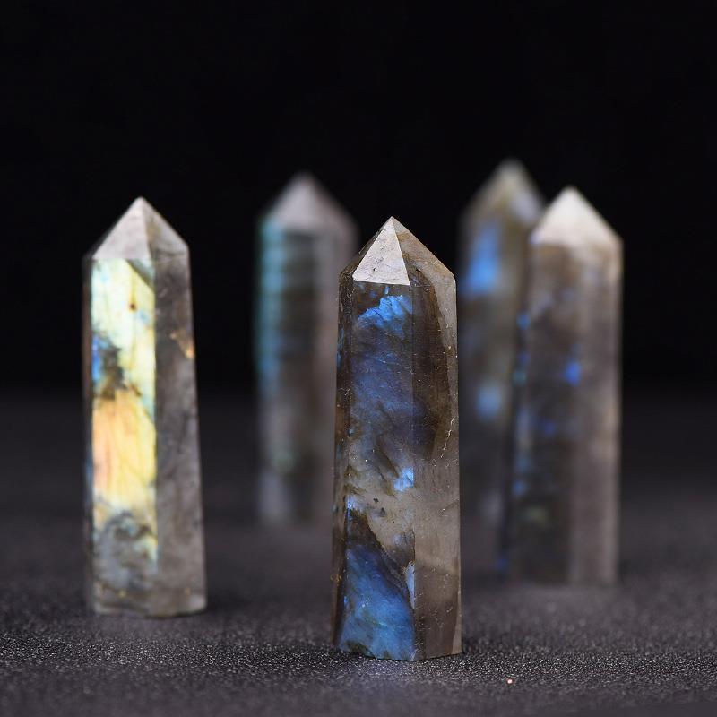 Labradorite & Moonstone Crystal Prism Point