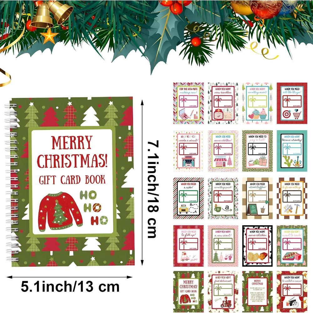 Spiral-Bound Christmas Gift Card Book Multicolor Paper Merry Christmas Card Book DIY Christmas Gifts For Teenagers