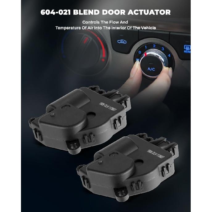 LUJUNTEC 2PCS Blend Door Actuator Replaces 604-021 Replacement For 2007-2011 for Chrysler 2007-2011 for Dodge 2010-2016 for Jeep, Air Door Actuator,