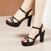 10cm 13cm Small Size 32-43 Comfortable All Match Office Ladies Platform Shoes 2025 Block High Heels Sandals Dress Office Model