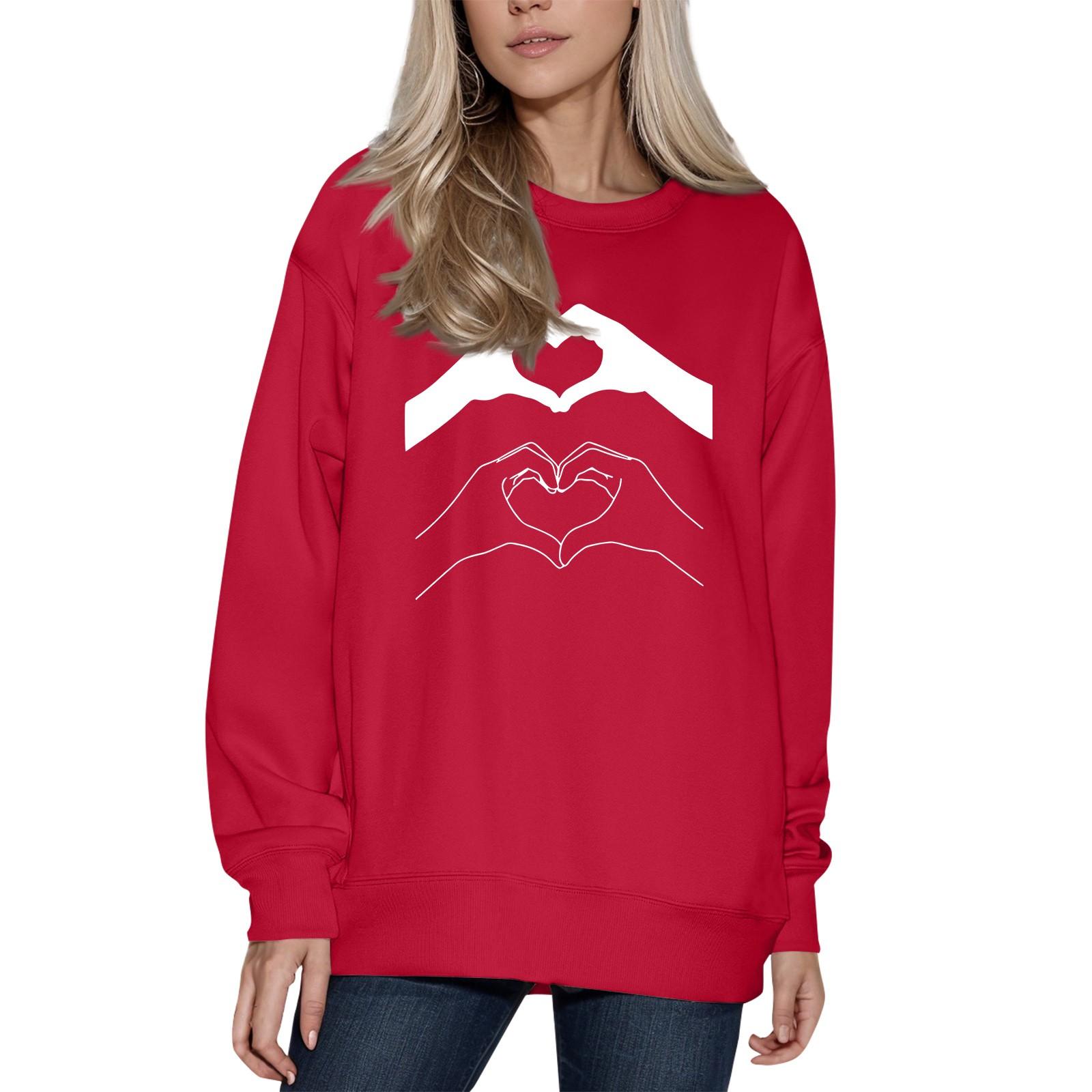 

Женский модный принтованный свитер с длинным рукавом и круглым вырезом L красный