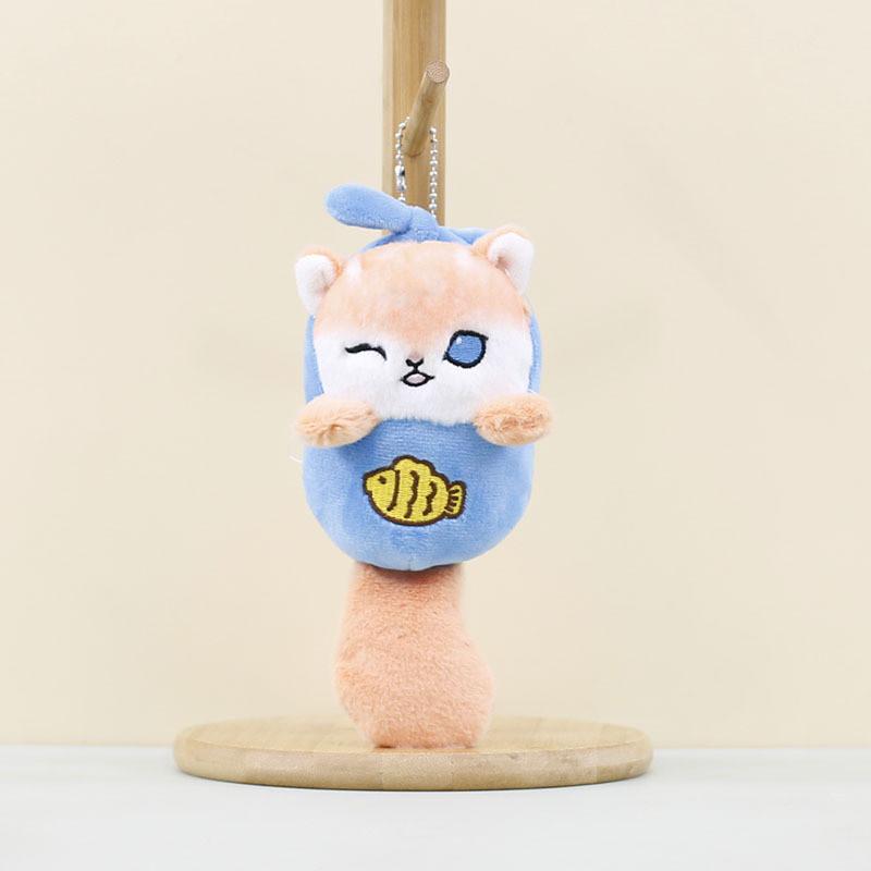 Squeaky Cat Shark Plush Keychain Stuffed Doll Toy Pendant Decoration Gift Kids