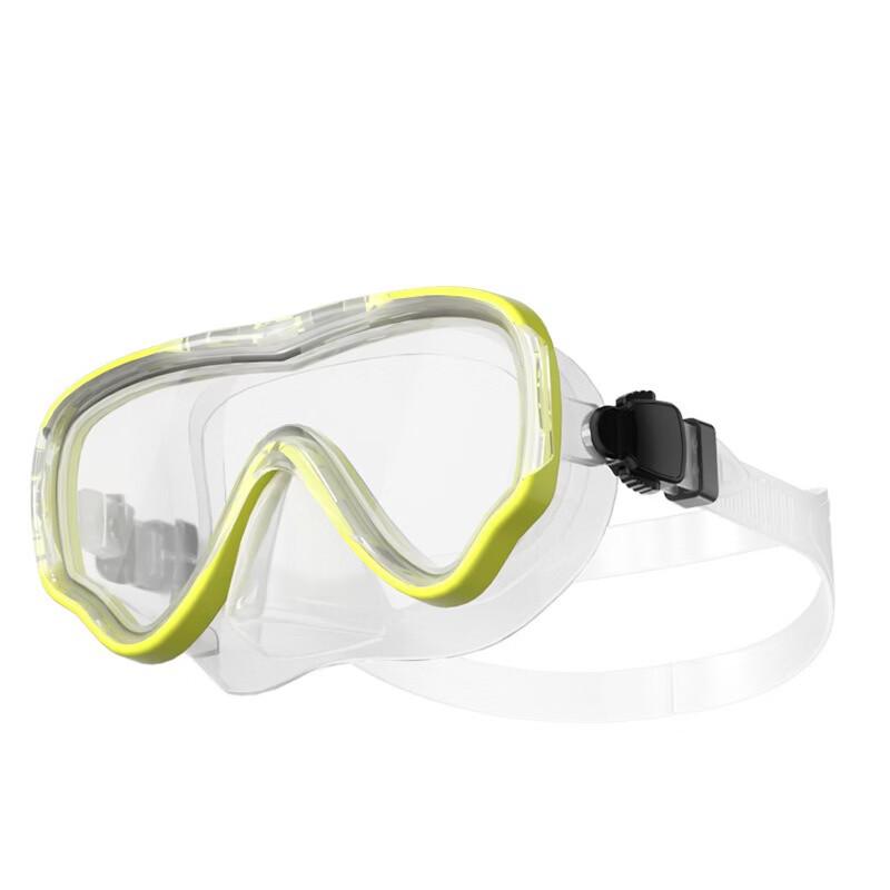 Puyan Adult Silicone Diving Mask and Snorkel Set Transparent Yellow Mask