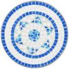 Mosaic Bistro Table Blue and White Ø50x70 cm Ceramic
