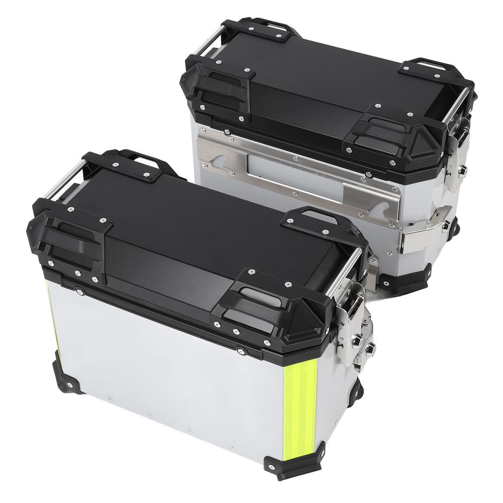 Motorcycle Side Box Aluminum Alloy 28L Hard Side Saddlebag Box with   Lock and Handle Replacement For