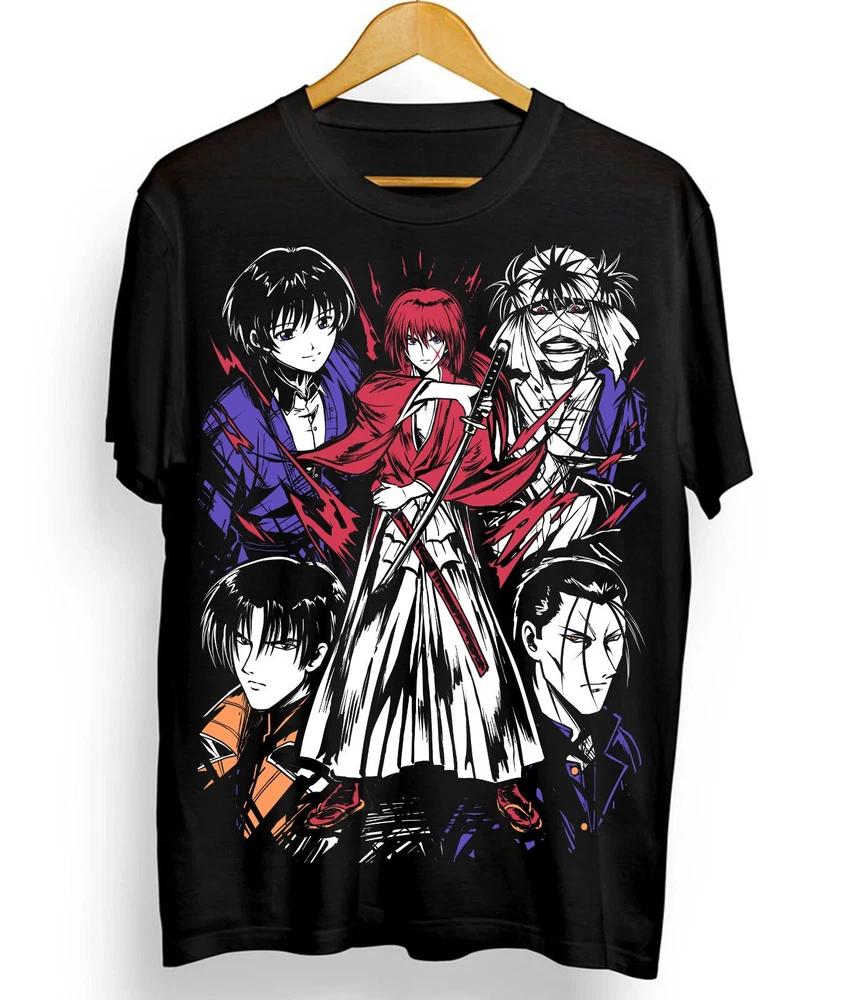 Anime Rurouni Kenshin Samurai Himura Cartoon T Shirt V4 S