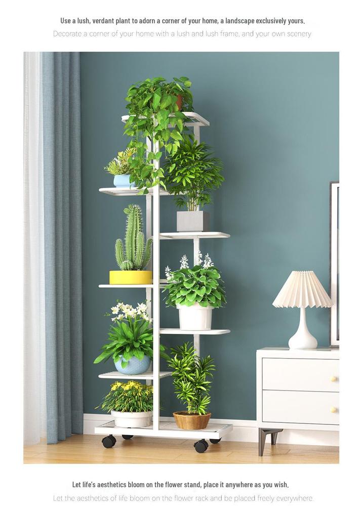 Wrought Iron Multi-layer Flower Stand Shelf for Indoor and Balcony Plant Display