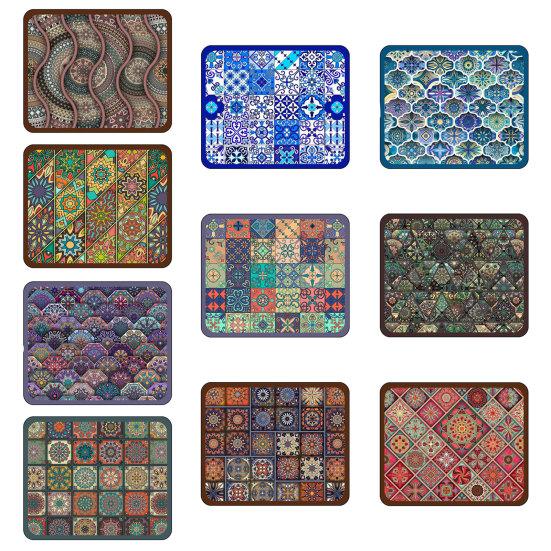 huaqianguhh Bohemian Dish Drying Mat, Super Absorbent Diatomaceous Earth Drainer Non-Slip Colorful Ethnic Heat Insulation Mat for Kitchen Counter