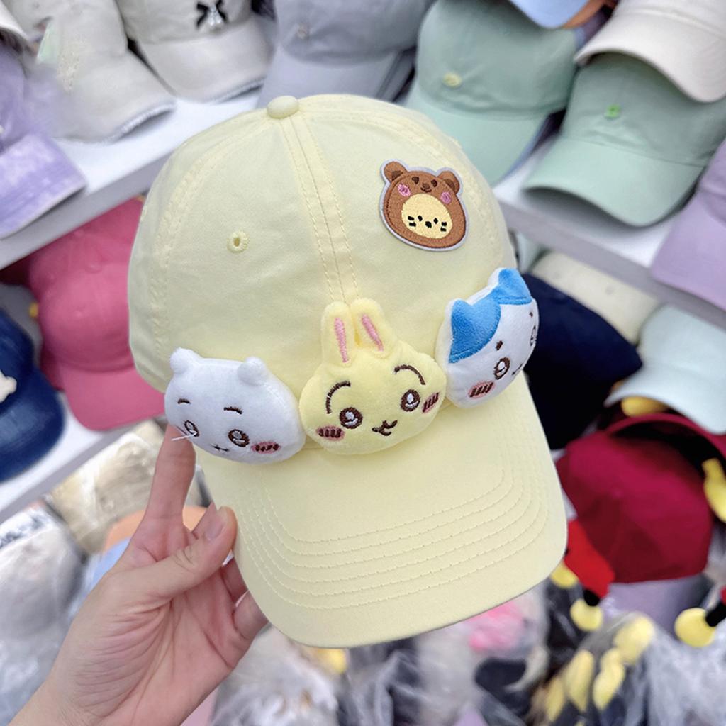New original cartoon baseball cap female cute spring and autumn sweet simple big brim cap