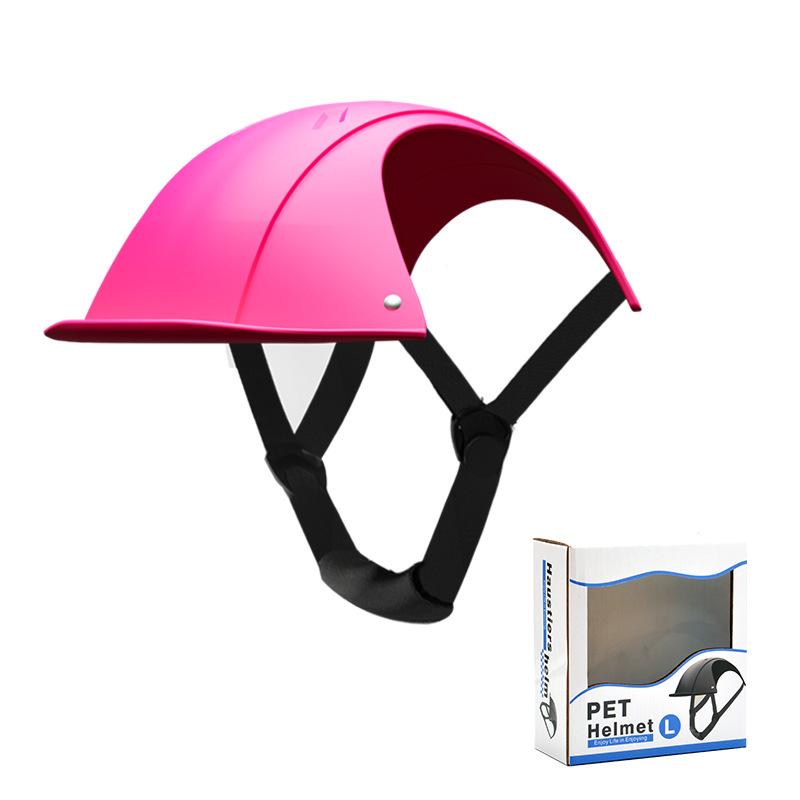

Anluoer s new pet helmet is a dog helmet with ear holes, suitable for going out, riding in a car, baseball cap, motorcycle helmet рожевий