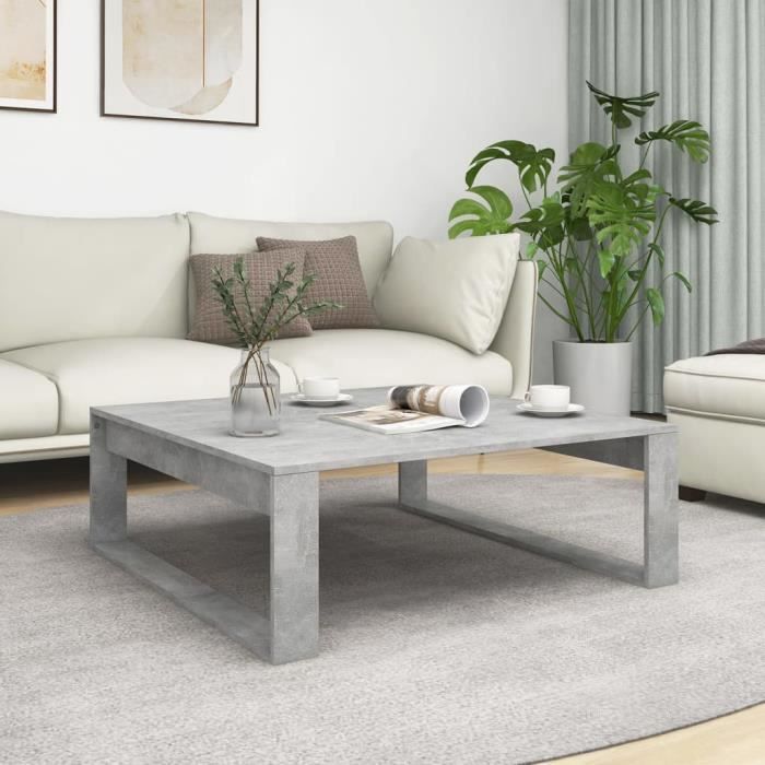 VidaXL Coffee Table Concrete Grey 100x100x35 Cm Chipboard