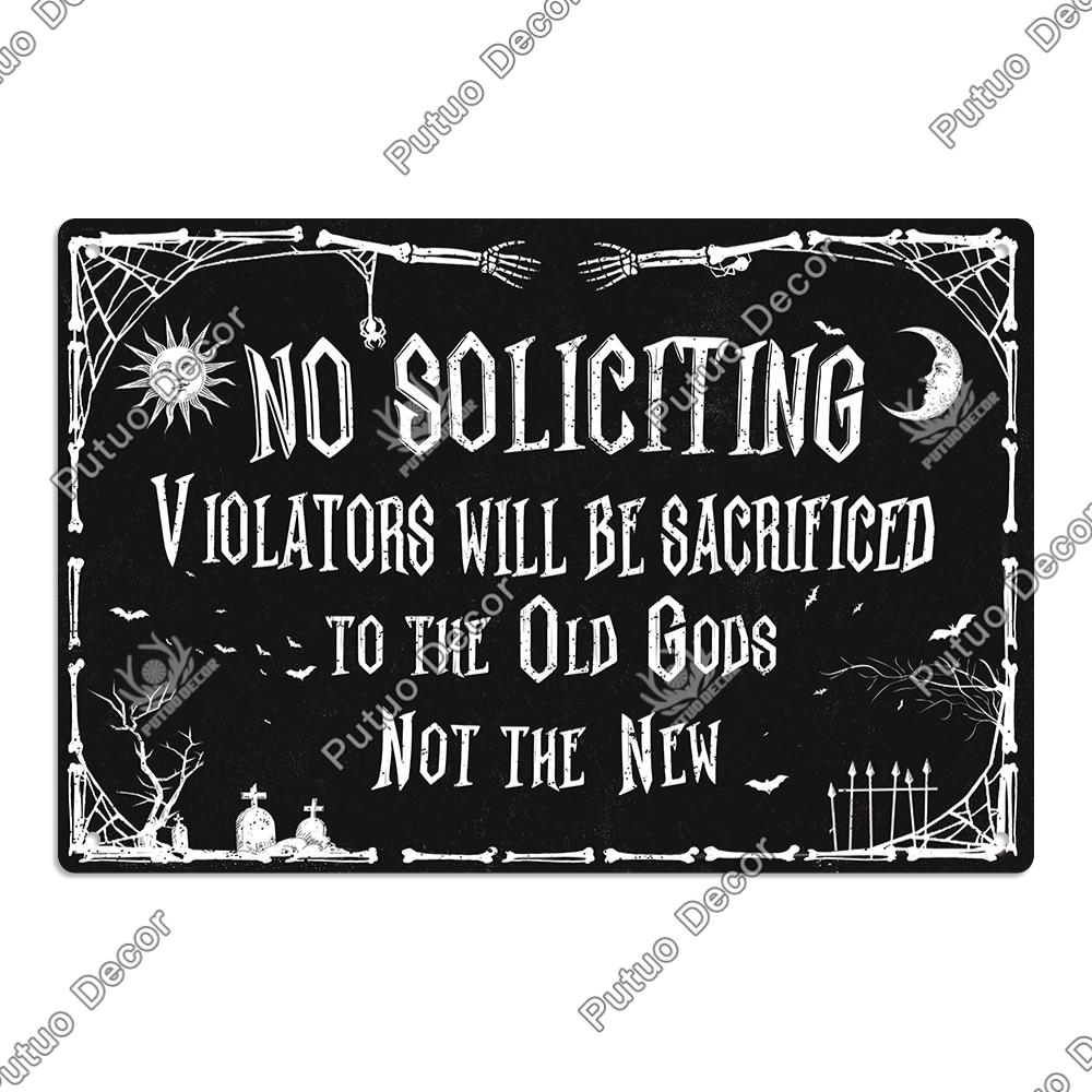 Putuo Decor Happy Halloween Vintage Metal Tin Sign,Wall Art Decor for Home Coffee Shop Cafe Office, 7.8 X 11.8 Inches Gifts