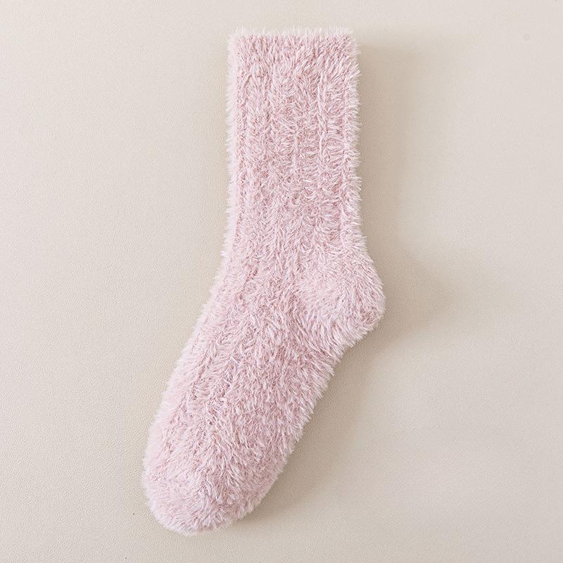 Soft Plush Socks - Winter Thickened and Padded To Keep Warm Mid-calf Socks That Don't Shed Fibers. Autumn and Winter Sleeping Floor Socks.