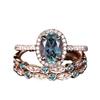 New European and American fashion jewelry Fashionable and minimalist diamond-studded gemstone three-piece stackable engagement ring set for women