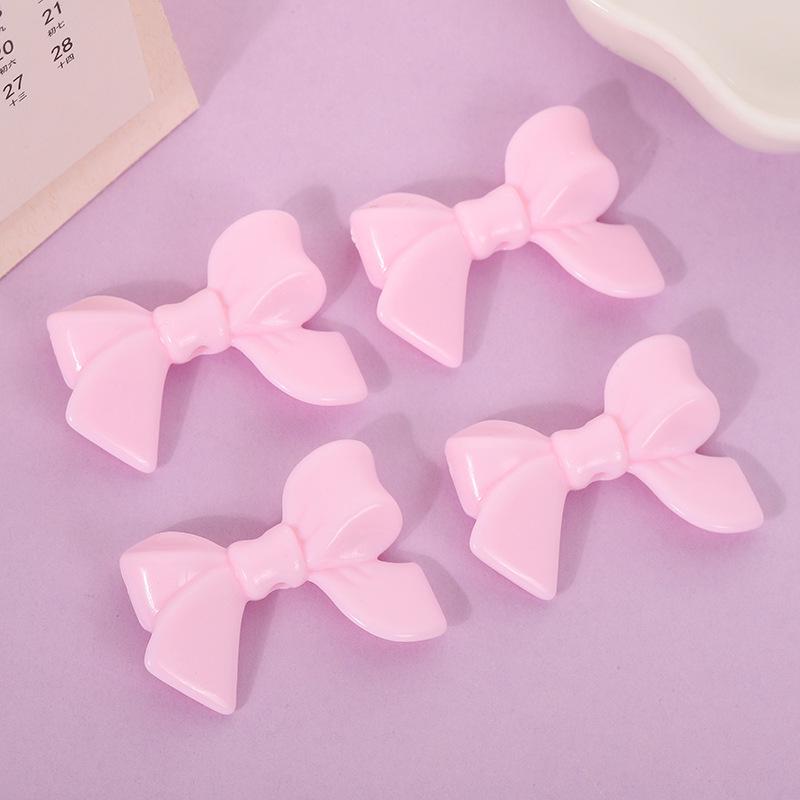 Glossy Solid Color Rubber Paint Bowtie Accessories for DIY Phone Cases