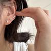 Women's Silver Donut Croffle Waffle Simple Minimalist Earrings
