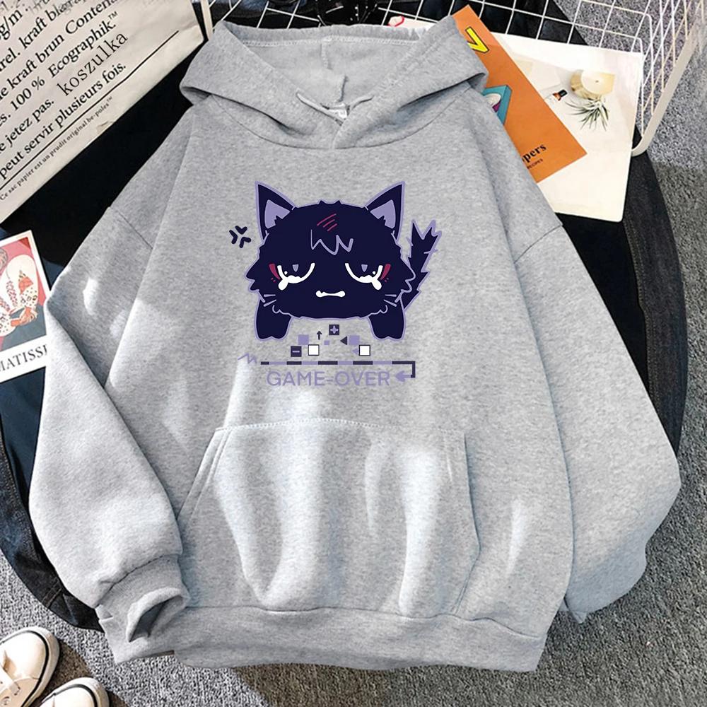 Genshin Impact Scaramouche Cat Hoodie Cute Women Korea Kawaii Wanderer Hoodies Unisex Autumn Winter Casual Pullovers Sweatshirts