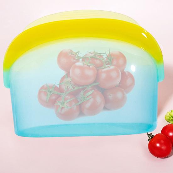 1000/1500ml Silicone Fresh-keeping Bag with Pinch Lock Closure Food-Safe Silicone Dishwasher Microwave