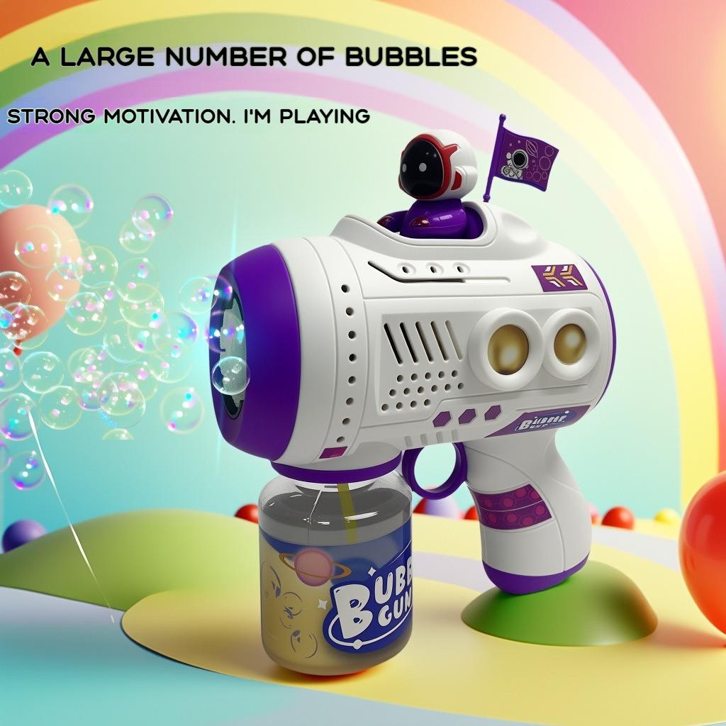 Hot Stitch Electric Bubble Gun Kids Toy Bubbles Machine Automatic Soap Blower With Light Outdoor Toy Boys Girls Birthday Gift