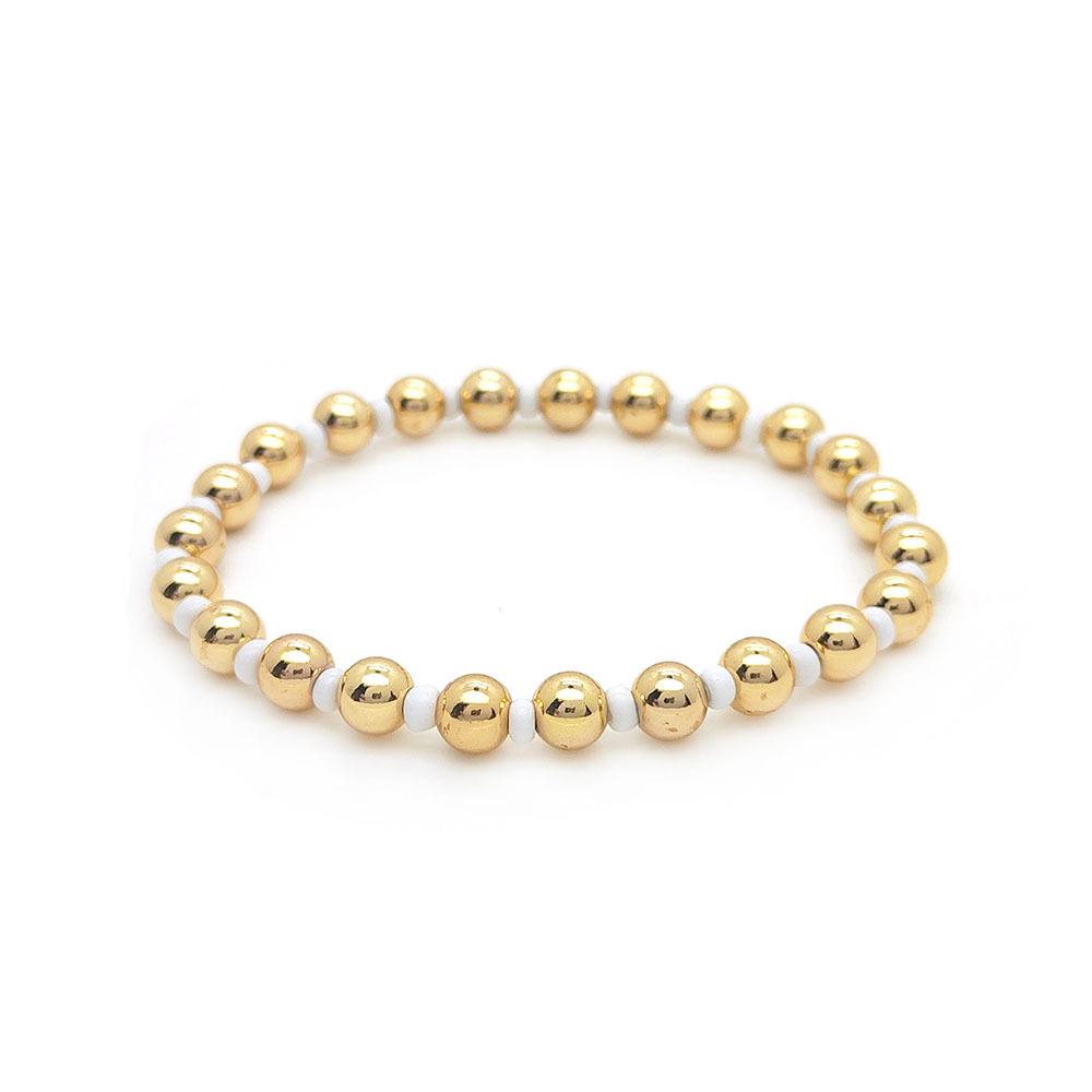 KKBEAD 18K Gold Plated Bracelets Boho Summer Beaded Stretch Bracelet Y2k Jewelry for Women Accessories Pulseras Mujer Moda