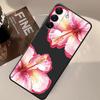 Case for Samsung Galaxy A70 A06 A04 A05 A50 A40 A16 A20 A13 A17 A10 A12 A30 A15 Black Soft Phone Cover Pink Lily Flower Pattern