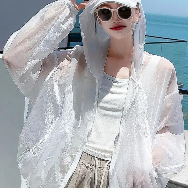 

Легкая и дышащая солнцезащитная одежда, женская летняя короткая корейская версия свободной повседневной универсальной солнцезащитной одежды в западном стиле XXL