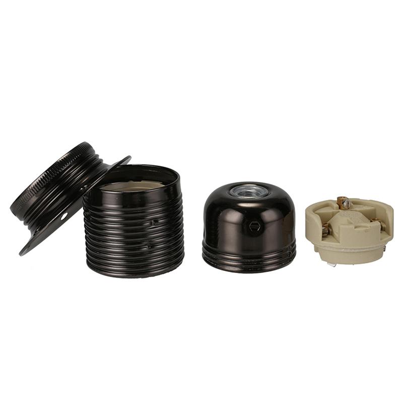 E27 Metal Vintage Lamp Holder DIY Industrial Pendant Light Bulb Base With Ring Retro Screw Socket Fitting Adapter Lamp Socket