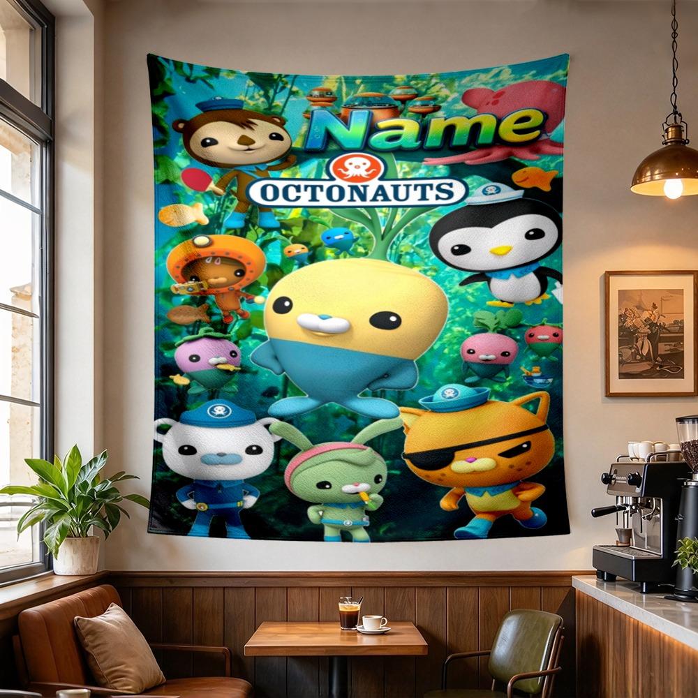 Custom Name Octonauts Tapestry Wall Hanging for Bedroom, Living Room & Dorm Decor, Modern Home Wall Art
