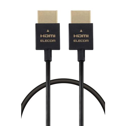 ELECOM HDMI Cable 1m Super Slim High Speed ??4K/2K(30Hz) ARC Compatible [HIGH SPEED with ETHERNET Certified] ECDH-HD14SS10BK