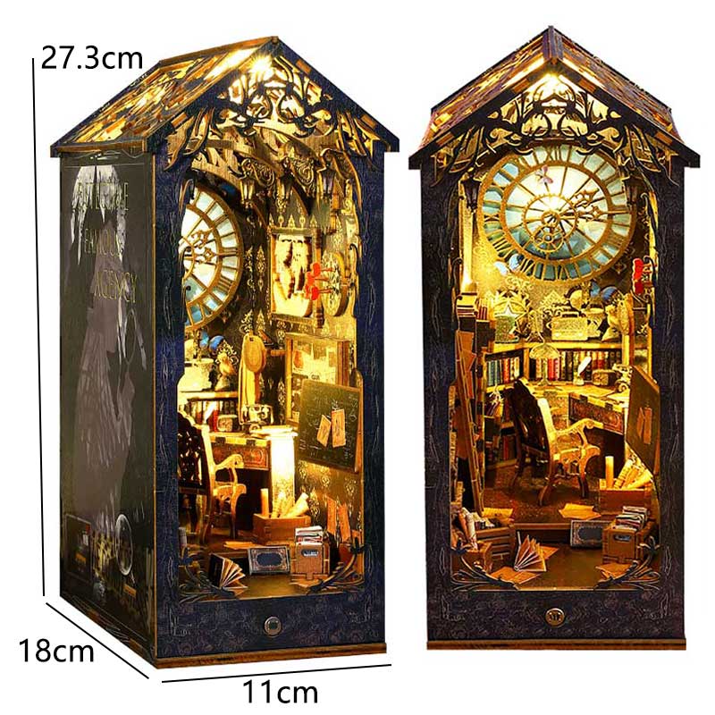 Diy Book Nook Doll House Miniature Wooden Bookshelf Shelf Insert Miniatures Home Model Kit Dollhouse Birthday Toy Gifts